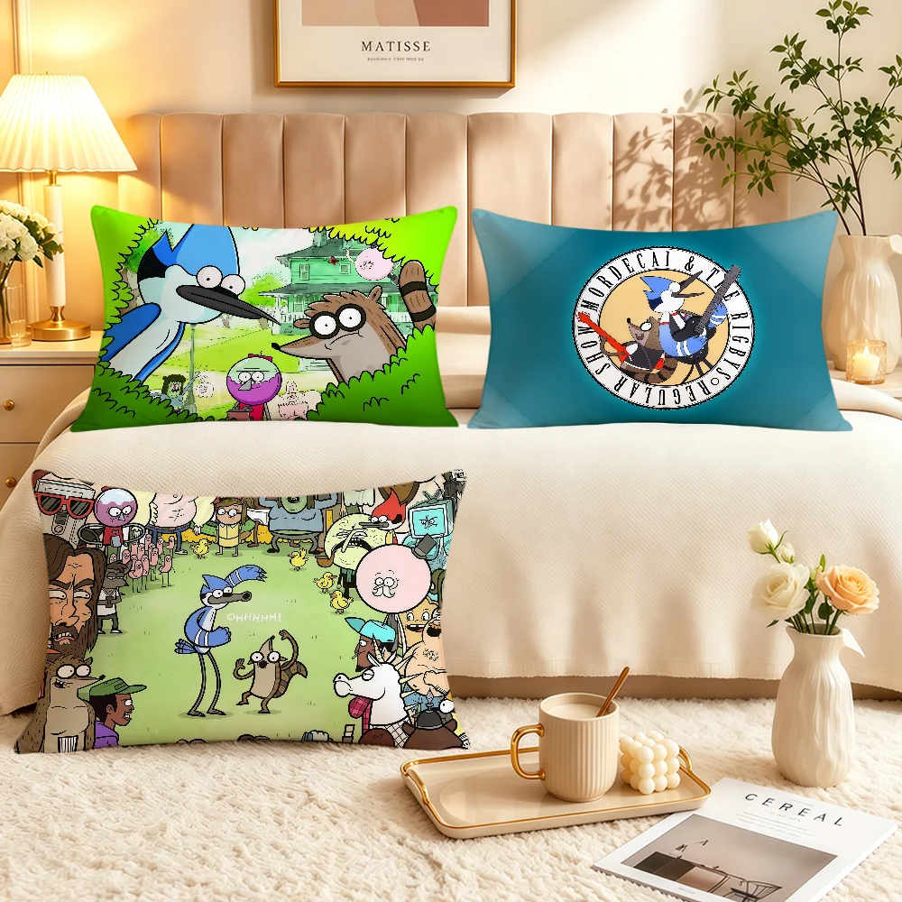 Cartoon TV R-Regular Show Rigby Mordecai Soft Rectangle Pillowcover Home Sofa Living Room Decor Dorm Bed Hogar Pillowcase Gift