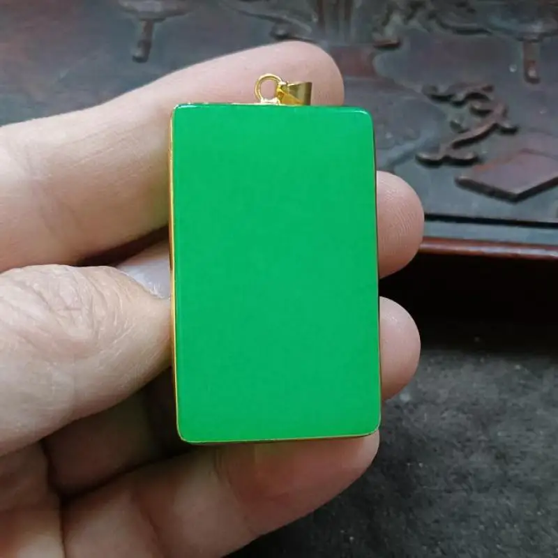 

Натуральный Мьянманский жадеит, зеленый нефрит, пустое ожерелье с подвеской для мужчин и женщин, бирманский жадеит, класс A, пустой кулон из бирманского нефрита, ожерелье