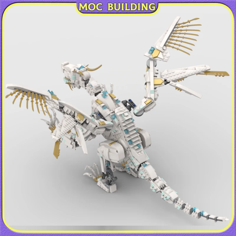 Building Block Large Ice Dragon Brick Model Assembly Educational Creative Animal Model Splicing Toys Xmas Gift