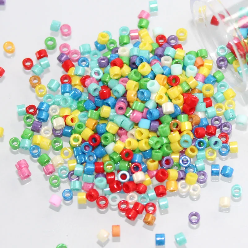 Mixed Color Beading 1200Pcs Multi-Color 2MM Glass Loose Beading DIY Handmade Jewelry Craft