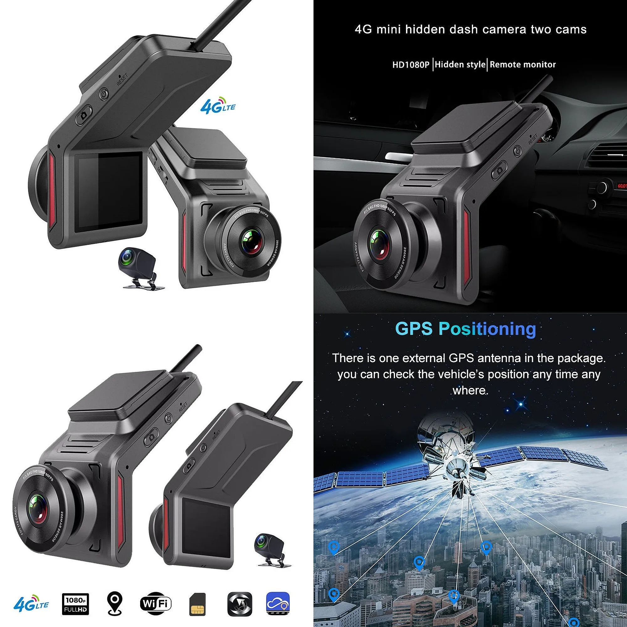 New 4G WiFi Hidden Dash Cam Full HD Night Vision 24H Parking Monitor view 6