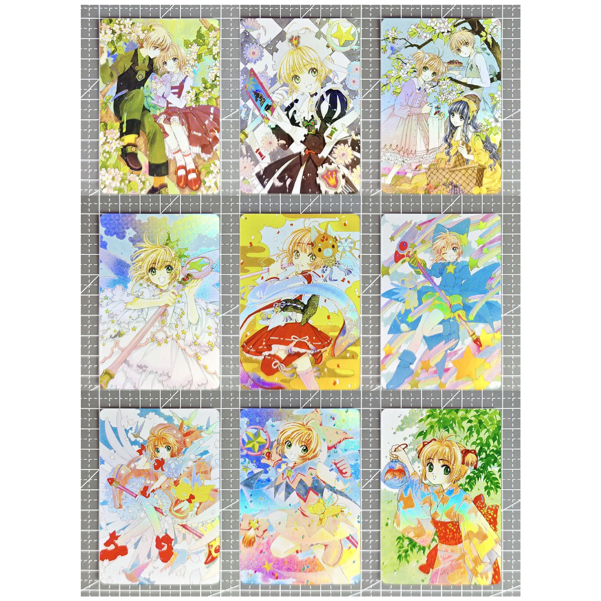 Diy 9Pcs/set Card Captor Kinomoto Sakura Color Flash Card Classic Game Anime Collection Cards Gift Toys