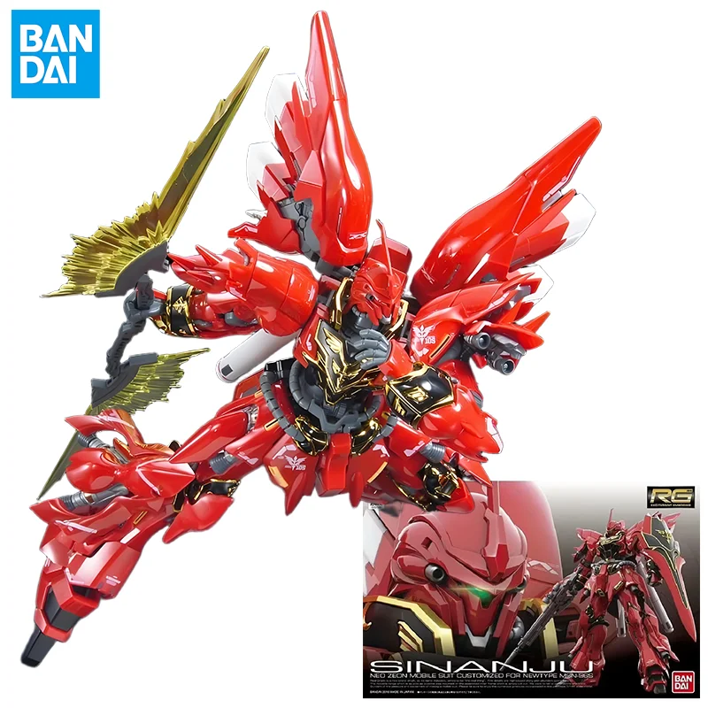 

Bandai натуральная SINANJU RG 1/144 Gundam аниме фигурка робота периферия Коллекционная сборная модель игрушка орнамент подарок детям