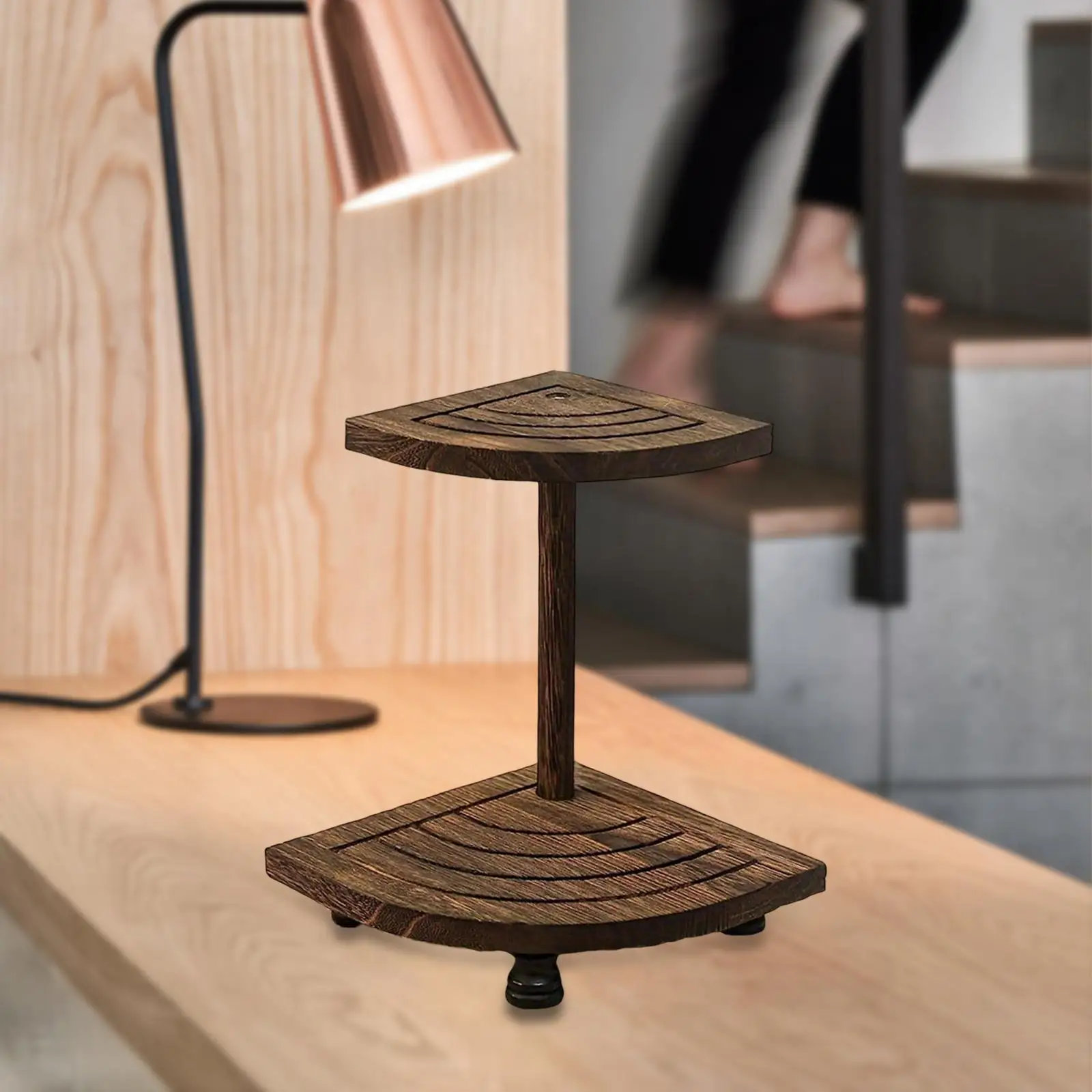 

Corner Shower Storage Stand Decor Versatile Space Saving 2 Tier Wood Riser