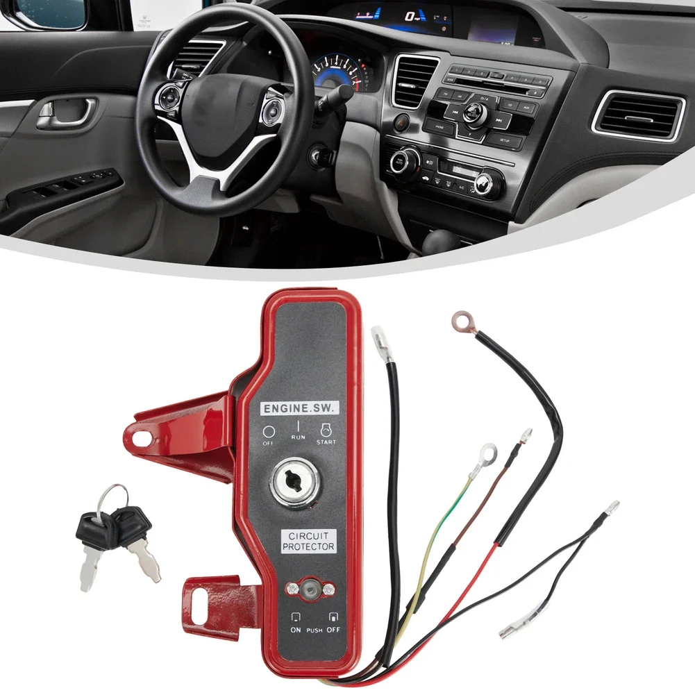 OEM Style Electric Ignition Switch Box with 2 Keys for GX200 For GX390 GX420 Engine Models Generator Lawn Care Equipment