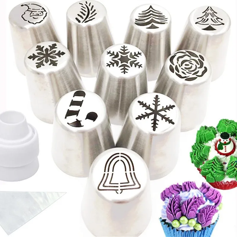 

41Pcs/Set Christmas Russian Piping Tip For Pastry Bags Cream Piping Tip Piping Bag Cake Decoration Accessories Silicone Mold