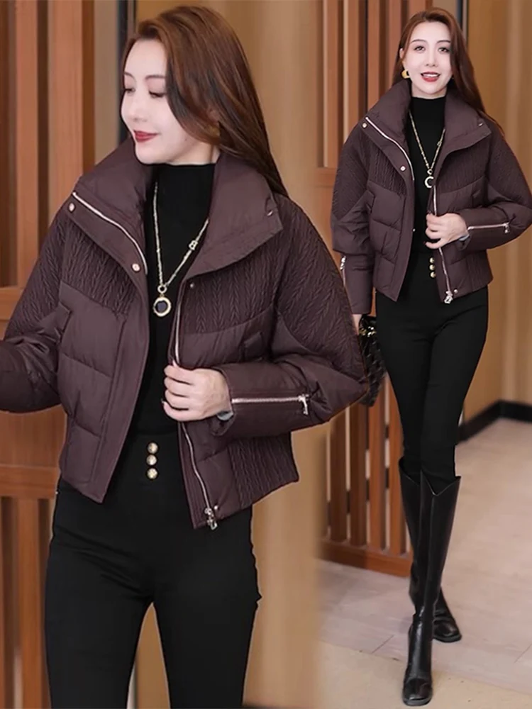 

Утепленная хлопковая куртка для женщин: модное теплое пальто с хлопковым наполнителем, зимняя верхняя одежда, дышащая, комфортная, повседневная.