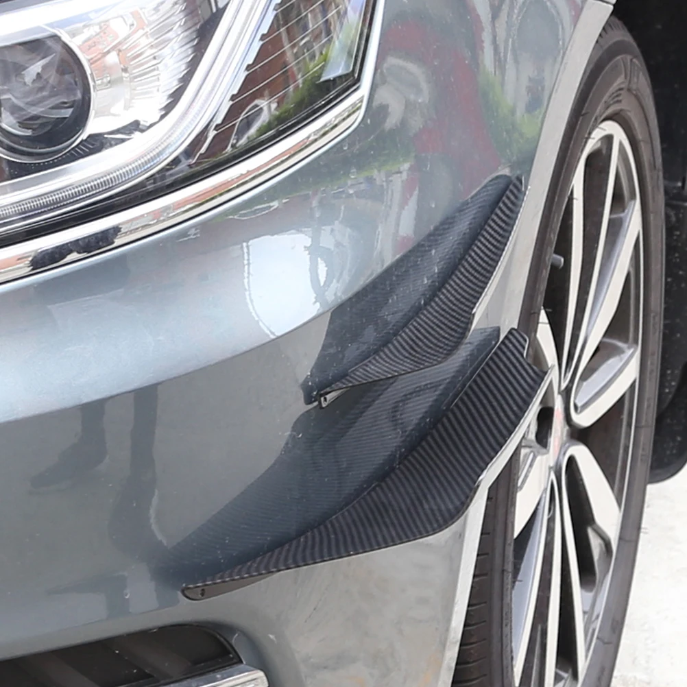 

4PCS Front Bumper Wind Knife Splitter Spoiler Durable ABS Material Easy Installation Car Styling Accessories Carbon Fiber Look