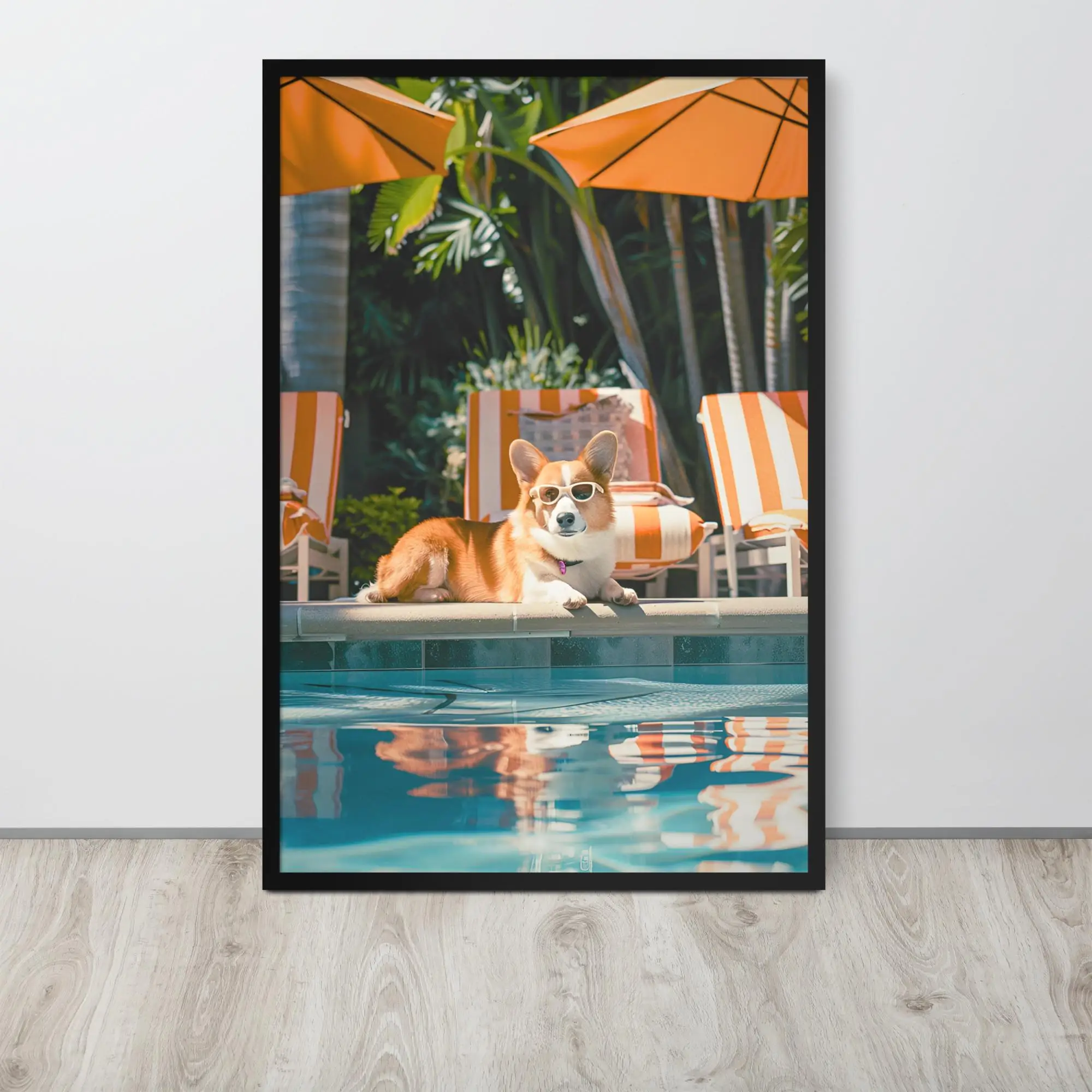 3Pcs Funny Dog Wall Art,Whimsical Coastal Beach House Dog Photography Canvas Prints,Pet Photo Wall Arts,Summer Beach Home Decor - view 3