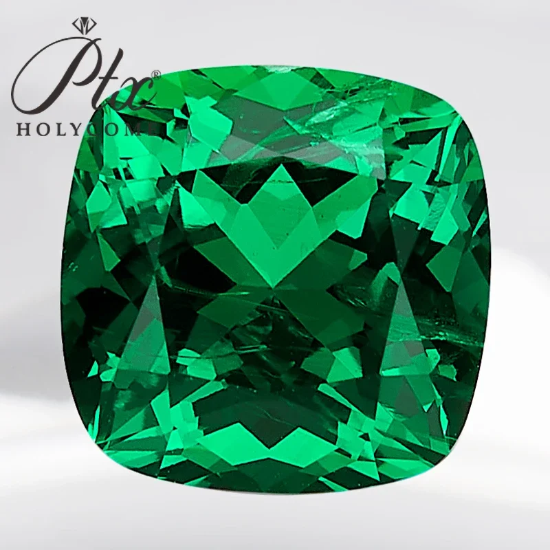 

Holycome 6x6-10x10mm Lab Grown Emerald Green Cushion Cut VVS1 AGL Certificated Beads for Jewelry Making Charms Factory Supply