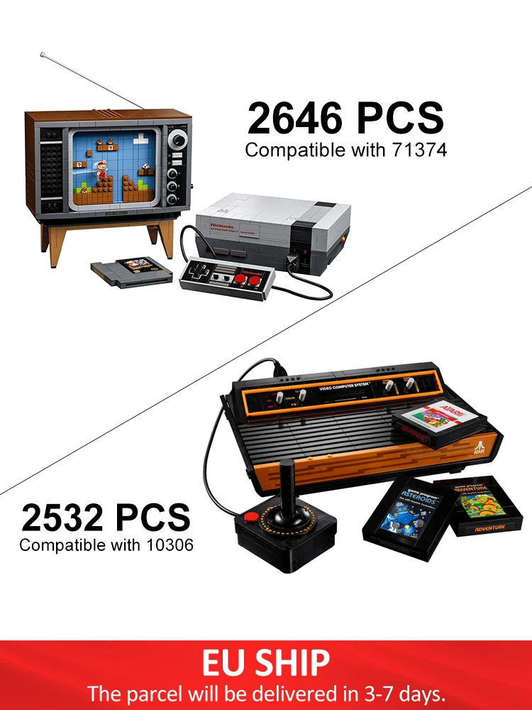 Compatibel 10306 Klassieke Game Machine Model Bouwstenen Model Kinderen Volwassen Baksteen Speelgoed Kerstcadeau Compatibel 71374 - afbeelding 2