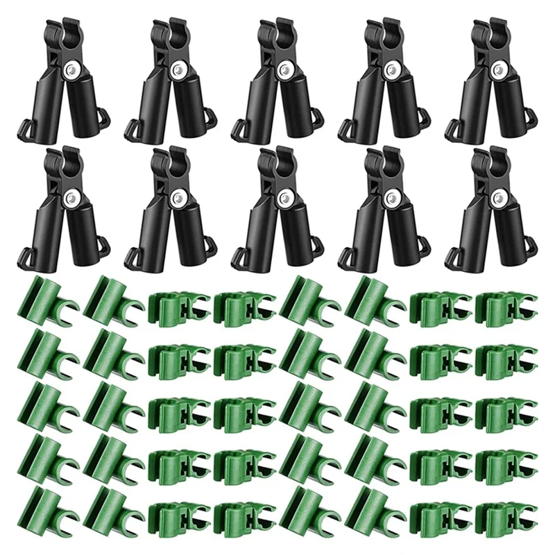 ABRE-50 Pieces Adjustable Plant Trellis Connector Clip Garden Plastic Connector A-Type Connecting Joint Buckle Clip