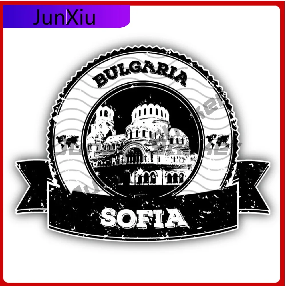 

Sofia Bulgaria Creative Sticker Stamp Travel Car Decal Bumper Stickers For Motocross Funny Style Helmet Use Waterproof Vinyl