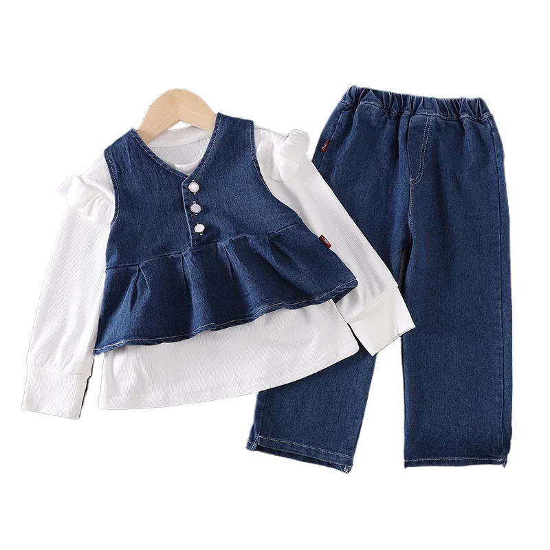 

New Spring Autumn Baby Clothes Suit Children Girls Vest T-Shirt Pants 3Pcs/Sets Kids Clothing Infant Costume Toddler Tracksuits