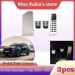 Car Stainless Steel Pedal for Kia Sportage 5 NQ5 2023~2025 2024 Non-slip Accelerator Brake Footrest Pad Cover Cap Accessories