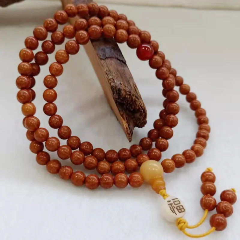 

Boutique Toothless Small Jingang Bodhi 108Beads Bracelet Dry Grinding High Throw Nail Bone Pattern Rudraksha Beads