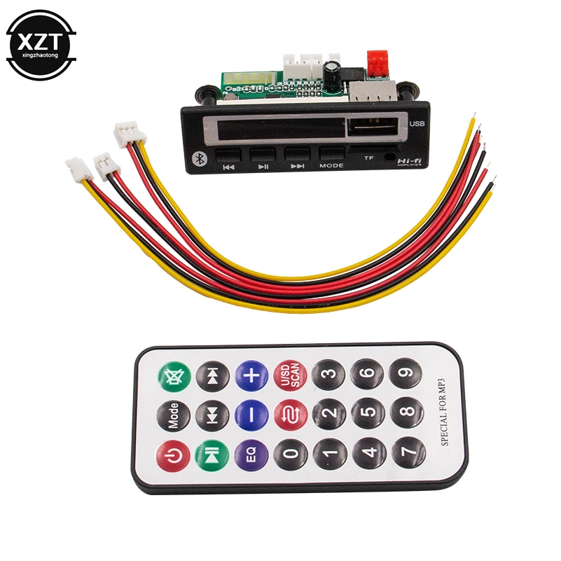 Bluetooth 5.0 compatible MP3 WMA WAV Decoding Board 5V 12V Wireless Audio Module USB TF FM Car Accessories