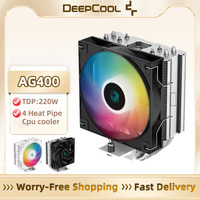 DEEPCOOL AG400 CPU Cooler ARGB PWM 2000RPM Cooling Fan 4 Heat Pipe TDP 220W CPU Radiator For Intel LGA1700 1200 115X AM5 AM4