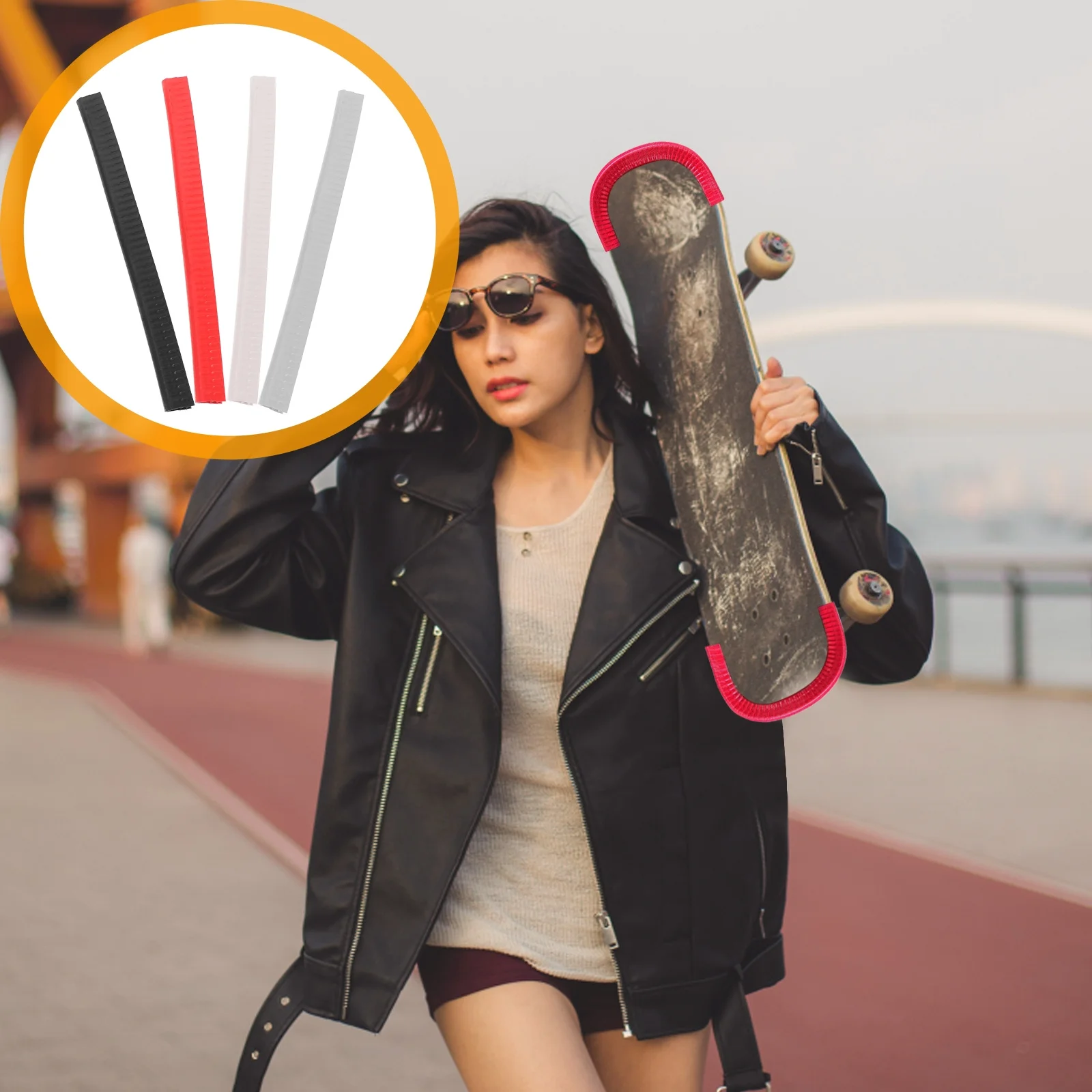 

4 шт., защита для скейтборда, полоса для предотвращения столкновений, U-образная форма, края палубы, защита от ударов, защитные полоски для скейтборда