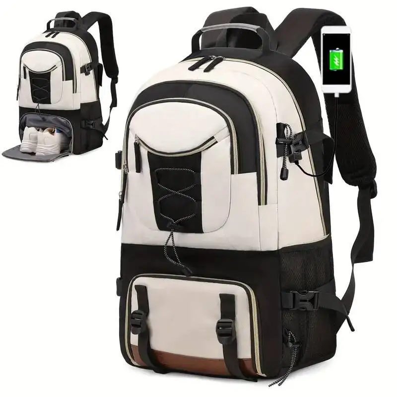 

XZAN New Independent Shoe Storage Sports Backpack Casual Large Capacity Travel Hiking Bag Oxford Cloth Backpack Men's Women's