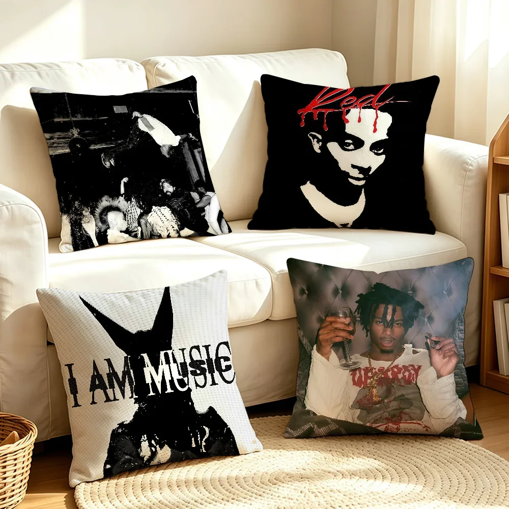 Popular Rapper P-Playboi C-Carti cushion cover Soft Smooth Pillow Case Hidden Zipper Washable Decorative Couch Office Gift
