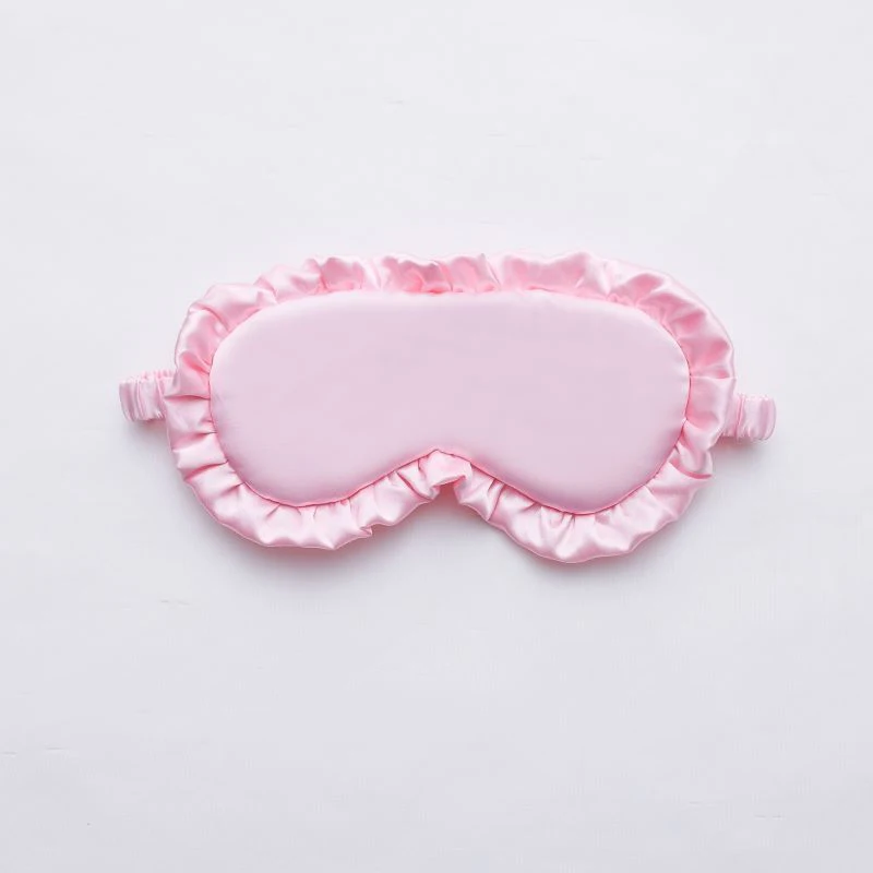 Silk Ruffle Sleep Eye Mask Eye Protection Travel Soft Sleeping Shading Eye Covers Multicolor Eye Patches For Woman Man image 3