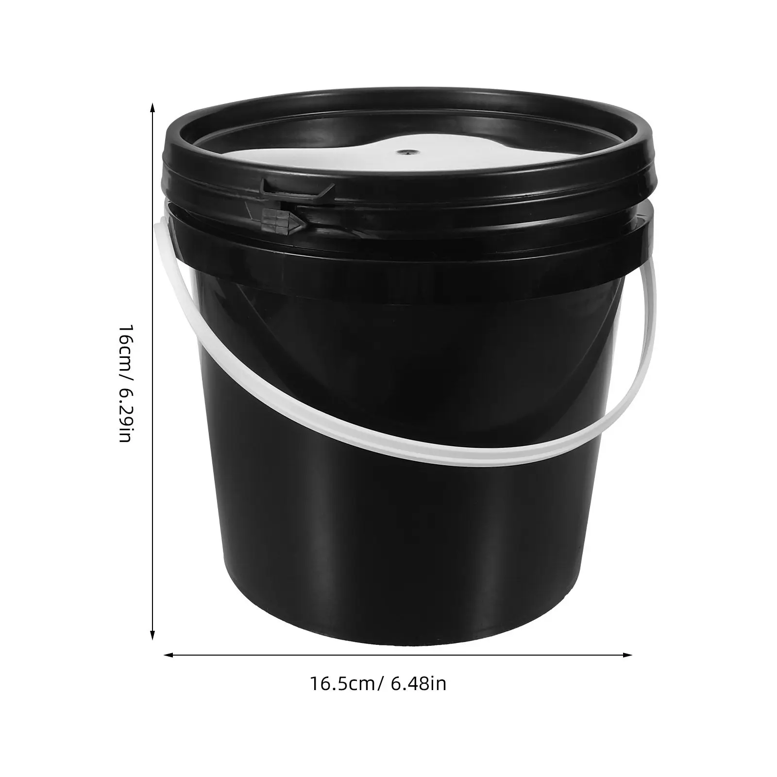 Black Paint Bucket Plastic Round Container Secure Lid with Handle Ergonomic Design Painting Storage Round Bucket with Lid