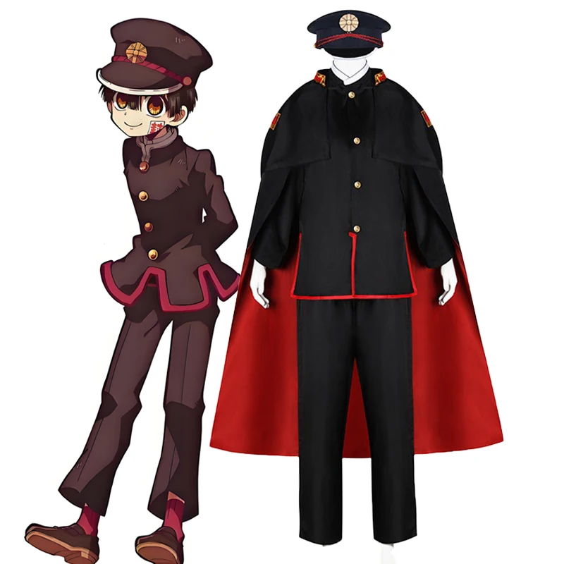 Anime Toilet Bound Hanako Kun Cosplay Yugi Amane Costume Full Set Cloak Pants Uniform Suit Halloween Party Outfits with Wig Hat