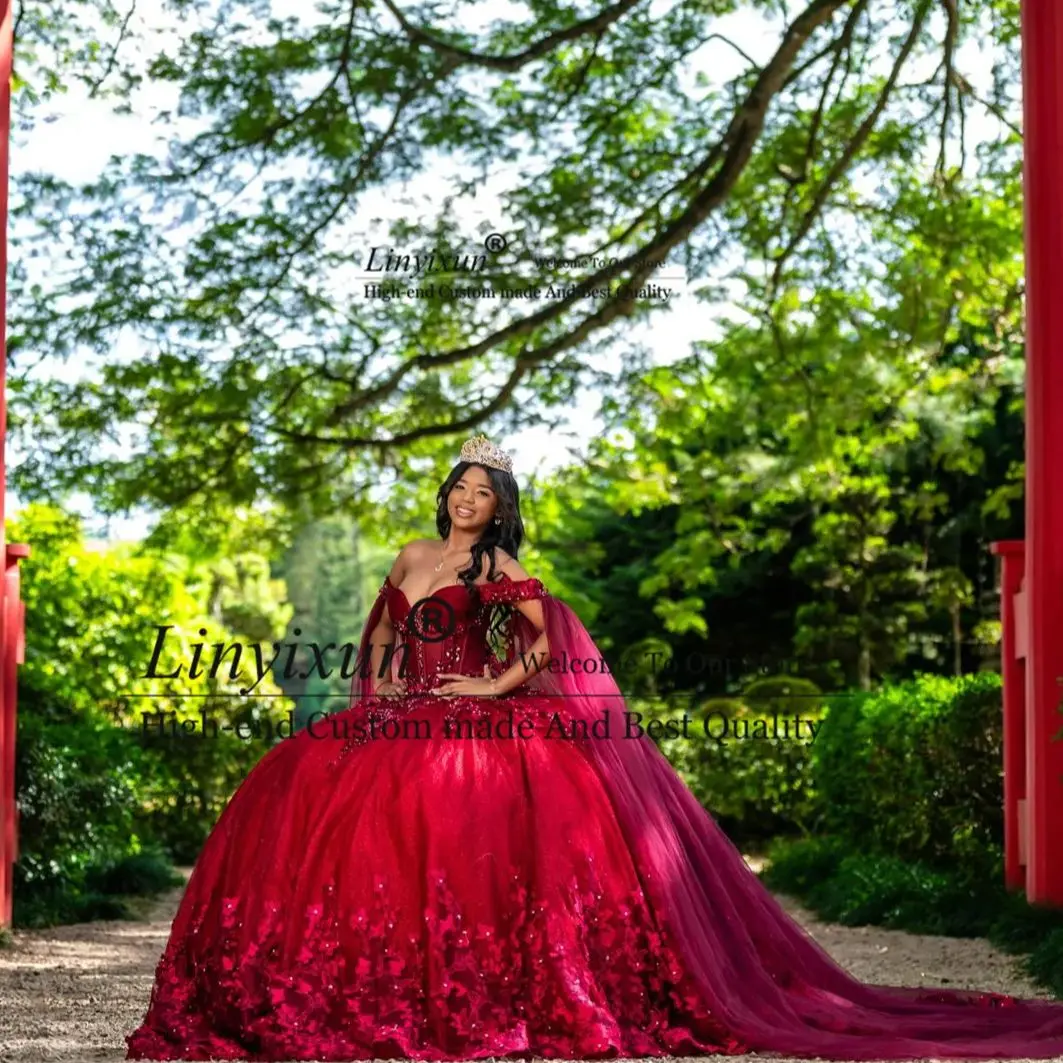 Vestido de Quinceañera Romântico 3D com Renda Floral, Vestido de Baile Mexicano, Vestido de 15 Anos Personalizado, Vestido de Aniversário de 16 Anos com Ombro a Ombro