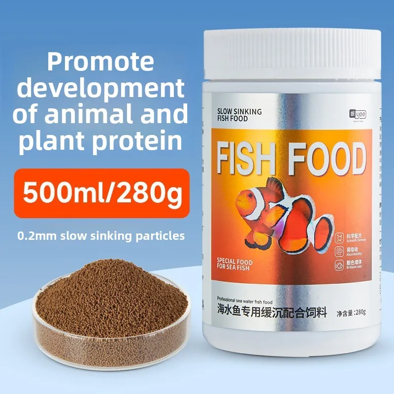 

Yee Slow Sinking Clownfish Food-Marine Fish Pellets for Saltwater Fish-Formula for Clownfish,Blue Tang,Dory&Coral Reef Aquarium