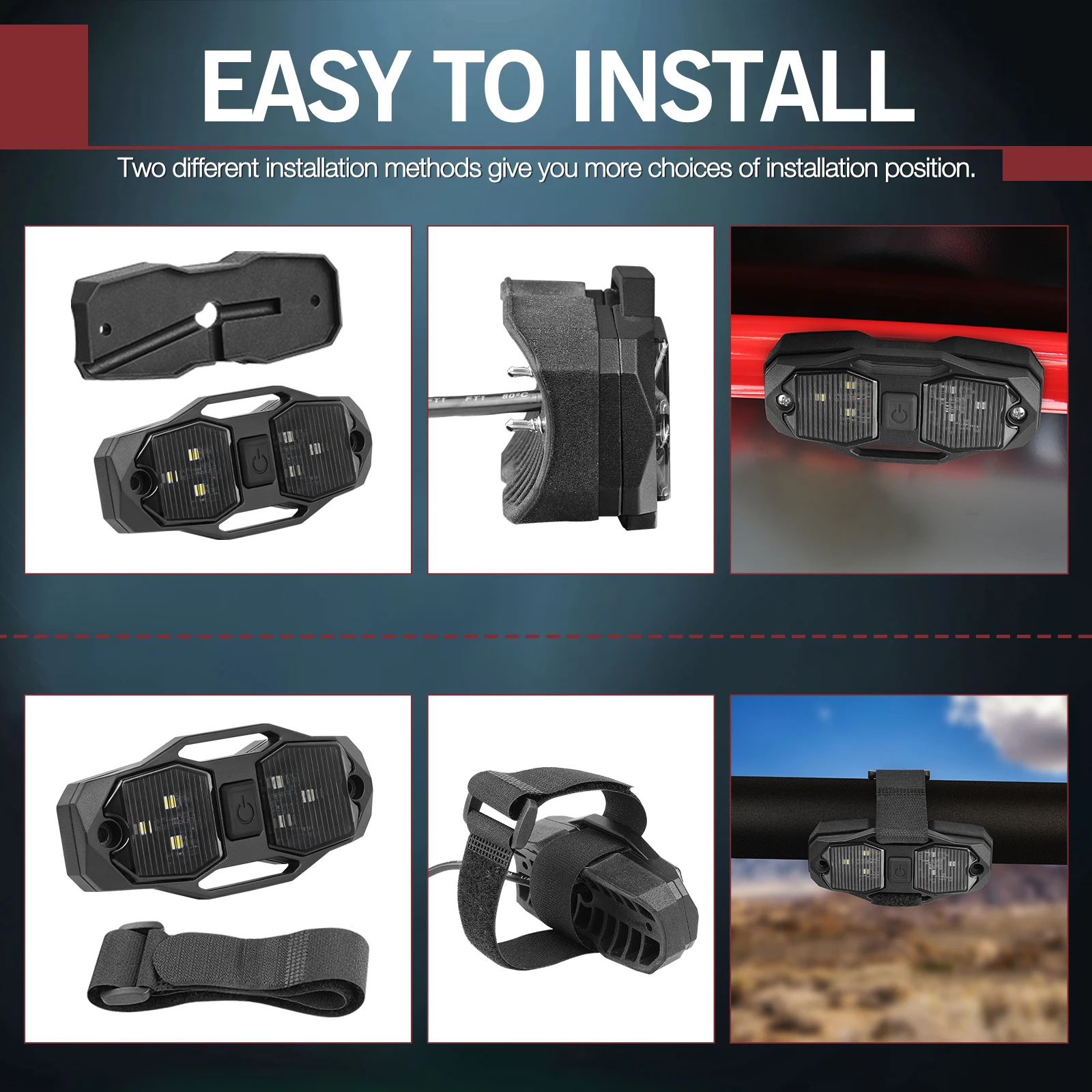 Per Polaris Ranger XP 500/570/900/1000 Crew Can-Am x3 UTV Luce interna UTV Cupola Luce universale Roll Bar Light Mount