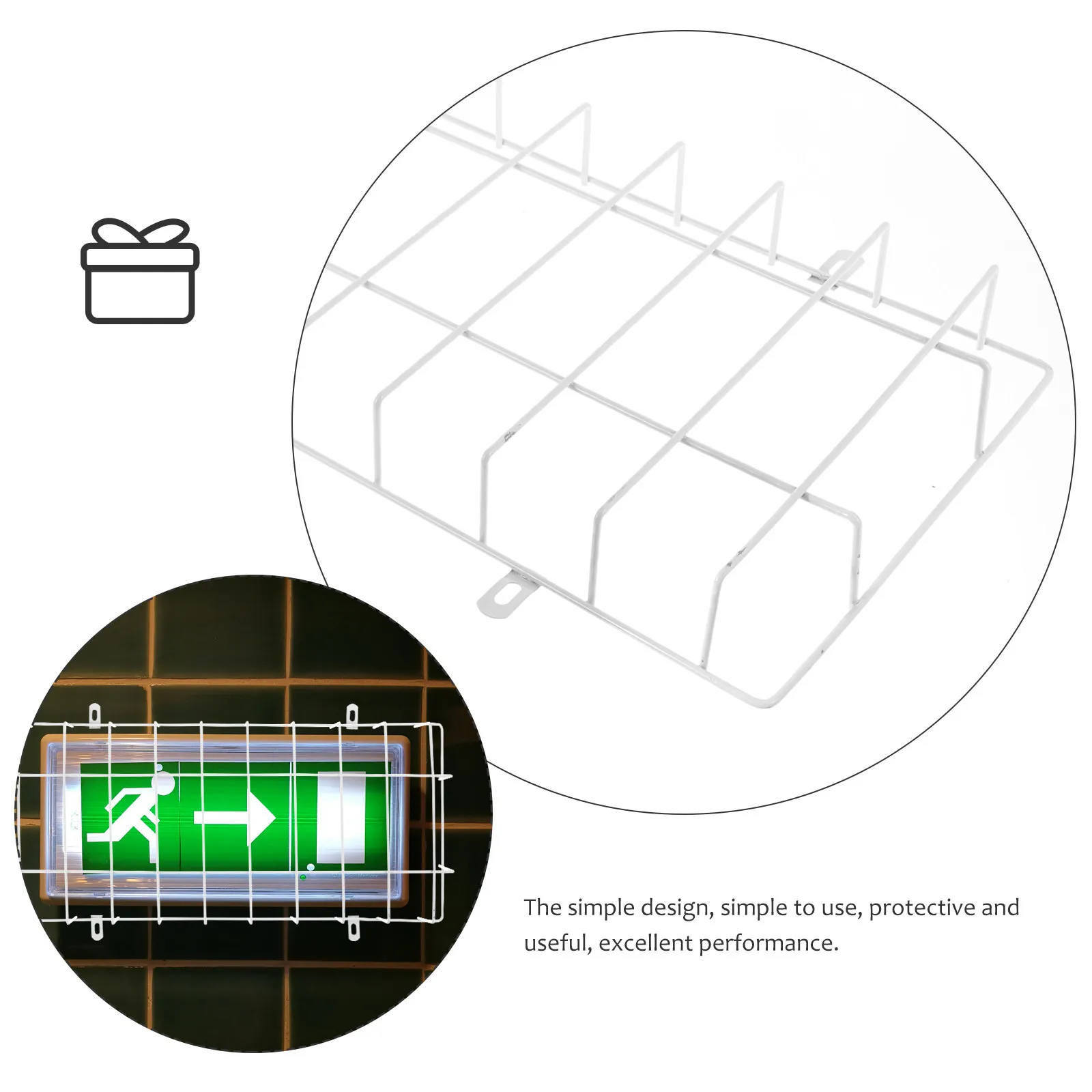 Emergency Signal Light Wire Guard Metal Protective Cover Wall Mount Durable Safety Cage for Public Places