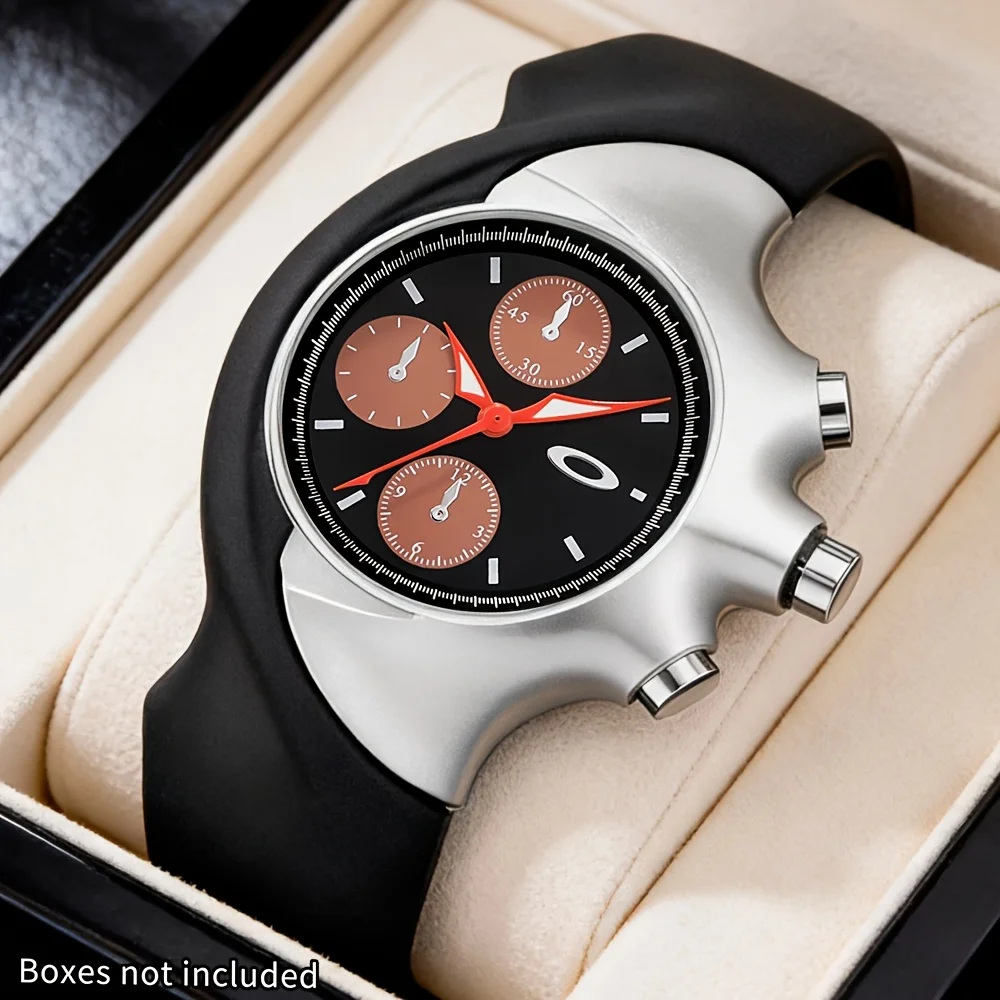 1 piece men's creative and personalized silicone strap quartz watch wristwatch