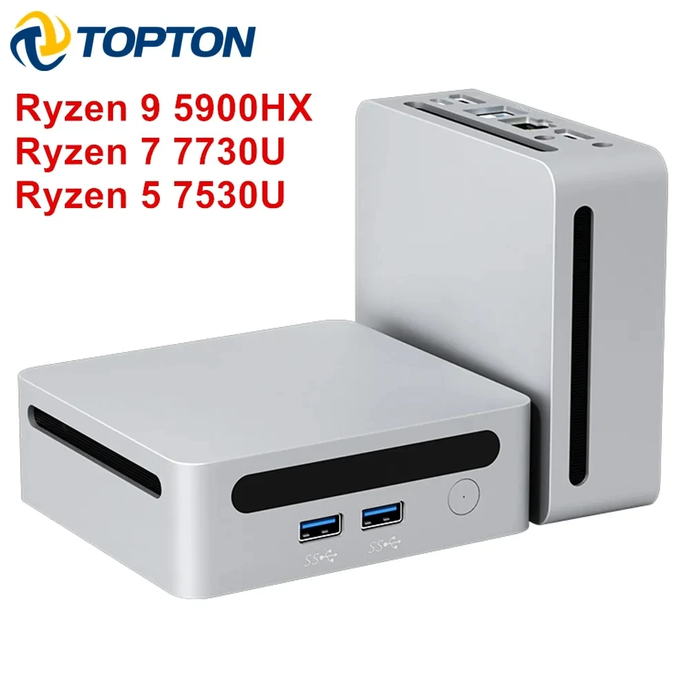 2023 Topton 게이밍 미니 컴퓨터, AMD Ryzen 9 5900H 5800U, Windows 11, 2x DDR4, 2x NVMe, 베어본 8K HTPC WiFi6 BT5.2, 게이밍 미니 PC, 신제품