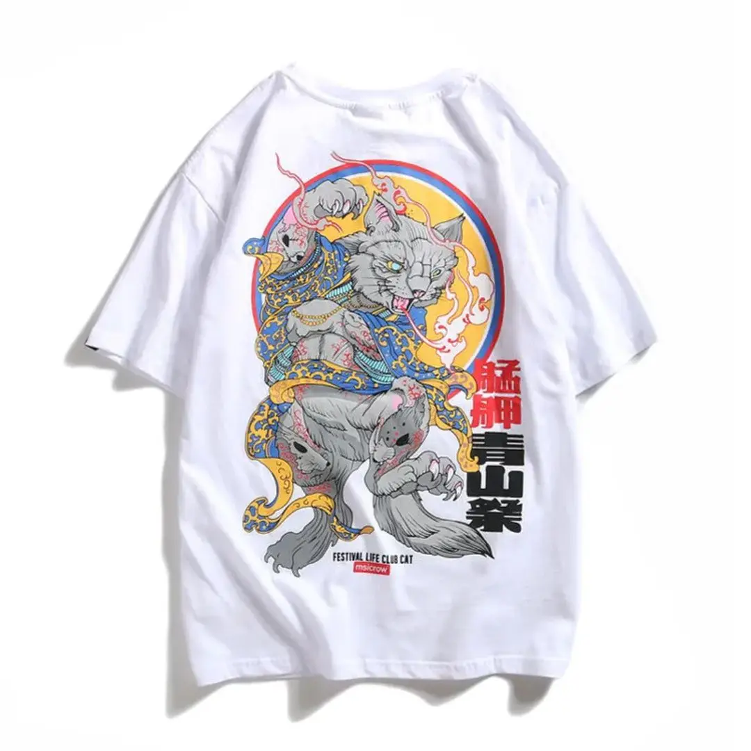 Summer T-Shirt New Chinese metaphysical Printed Male Trend Fashion Clothing Casual Short Sleeve Oversized T-Shirt Street Tees