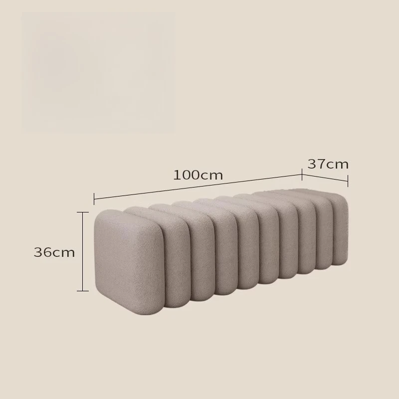 Moderne kunststijl Fuzzy Texture Cilindrische modulaire bankkruk voor woonkamer garderobe decor