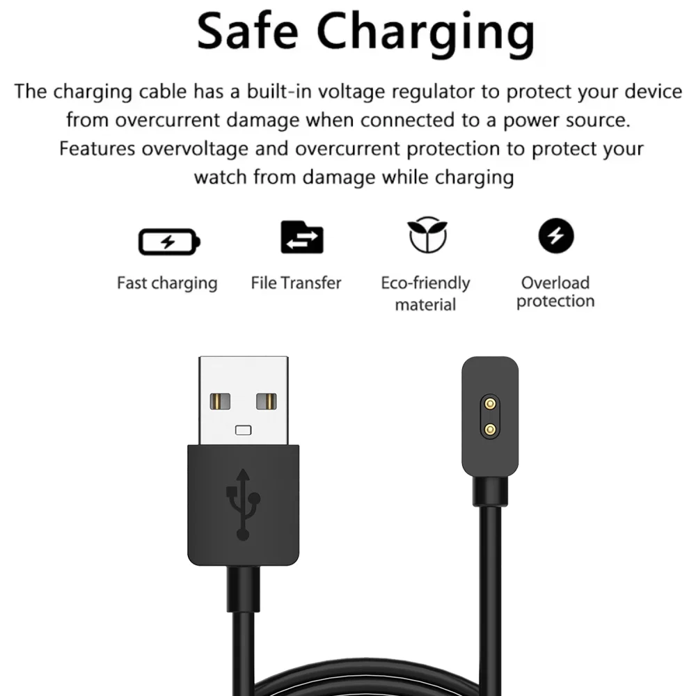 Магнитное зарядное устройство для Redmi Watch 5 Active/Lite Mi Band 8/9 Pro Mi Band 8/9 Active Универсальный USB-кабель для зарядки Watch 4 100 см