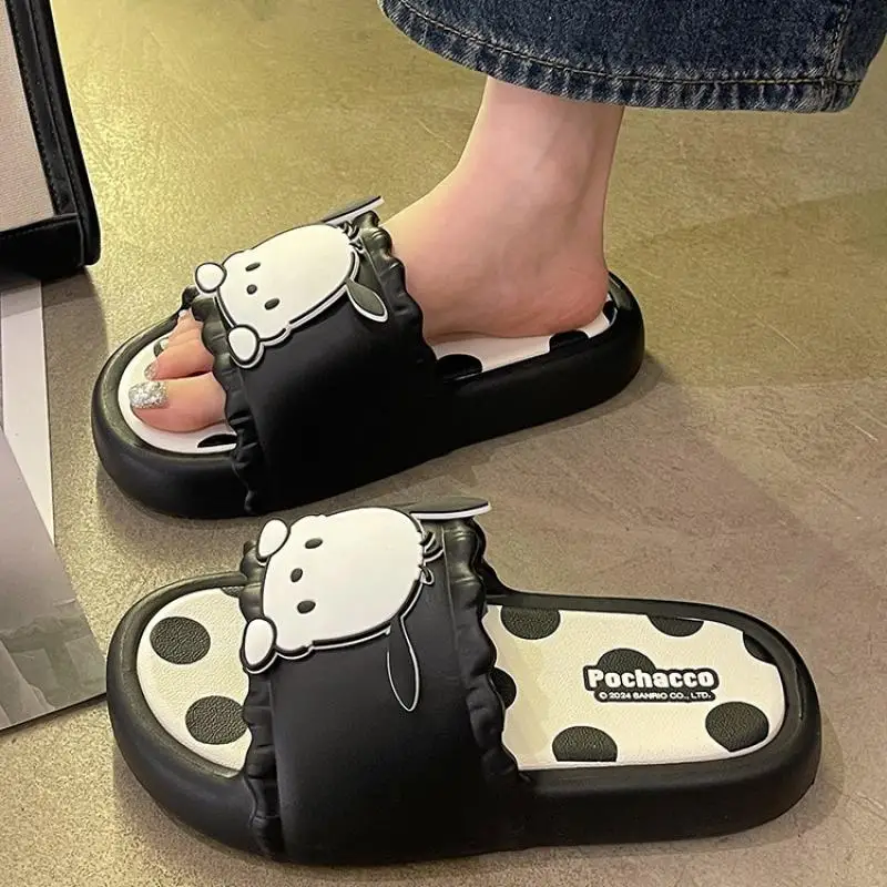 New Sanrio Hello Kitty Cinnamon Pochacco Children\'s Soft Slippers Home Bathroom Cartoon Summer Kids Girls Shoes Sandals ﻿gift