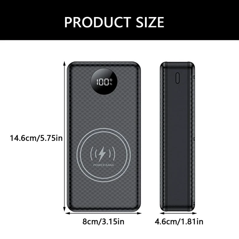 DIY 18650 Battery Case Detachable DIY Power Case with LED Light USB C Quick Charging Case Type C USB Port 83CF