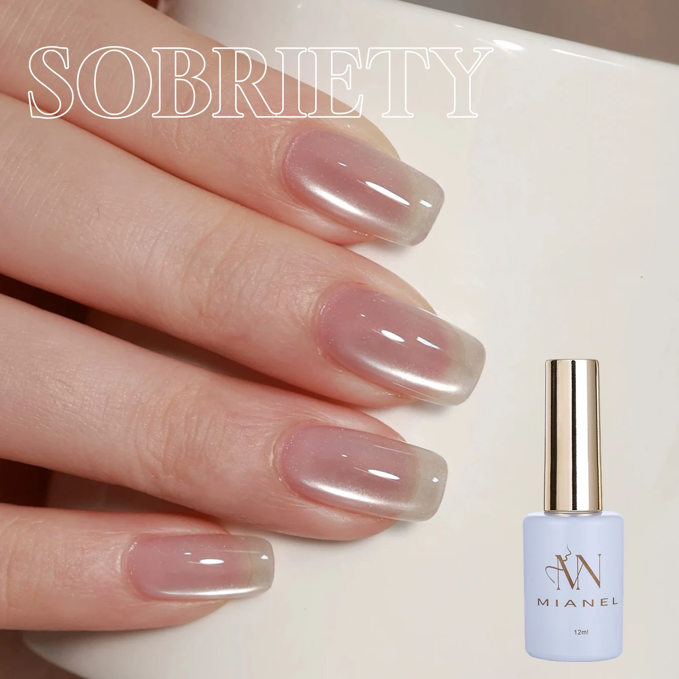 12 ml/stks herfst en winter best verkopende knipperende porselein witte glazen kraal cat's eye gel nagellak voor kerstnagels