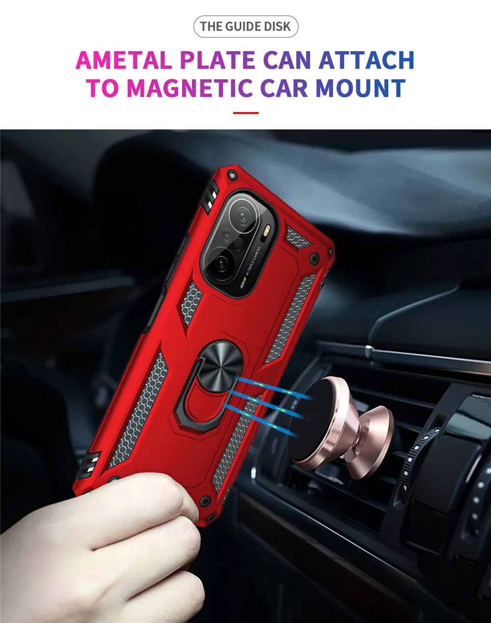 

Shockproof Magnet Car Holder Ring Cover, Phone Case for Xiaomi Poco F3, X4, M4 Pro, 5G, Mi 11T, 11I, 11I