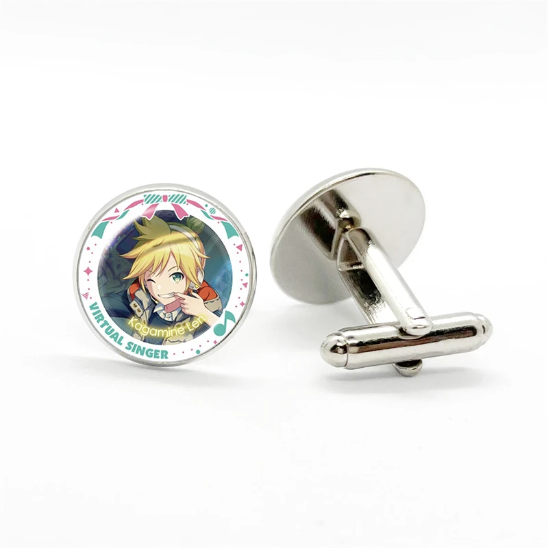 Project SEKAI Anime Wonderlands×Showtime Cufflinks High Quality Glass Dome Photo Shirt Cufflinks for Mens Fans Fashion Jewelry