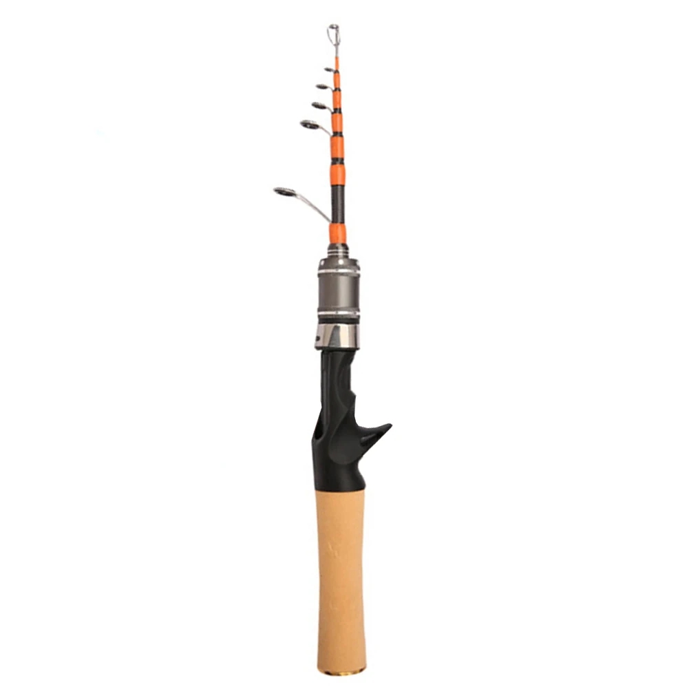 

1.5m Spinner Casting Telescopic Rod 2-6lb Carbon Fiber Mini Portable Solid UL Horse Mouth Rod Fishing Poles Accessories