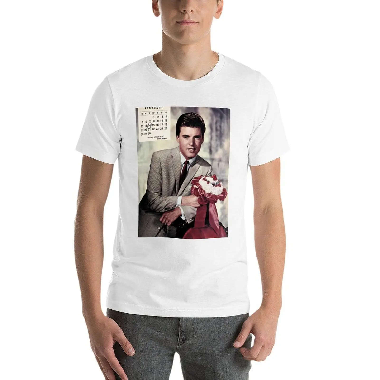ريكي نيلسون عيد الحب 1961 تي شيرت القطن تي شيرت رجل 100% تي شيرت رجل القطن تي شيرت للرجل سليم تي شيرت مجسم #3