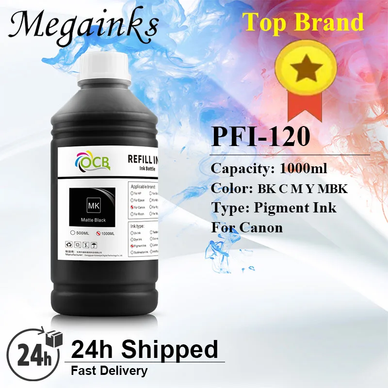 1000ML For Canon PFI-120 Pigment Ink for Canon TM200 TM205 TM300 TM305 TM-5300 TM-5305 TM-5200 TM-5205 Printer High Quality Ink