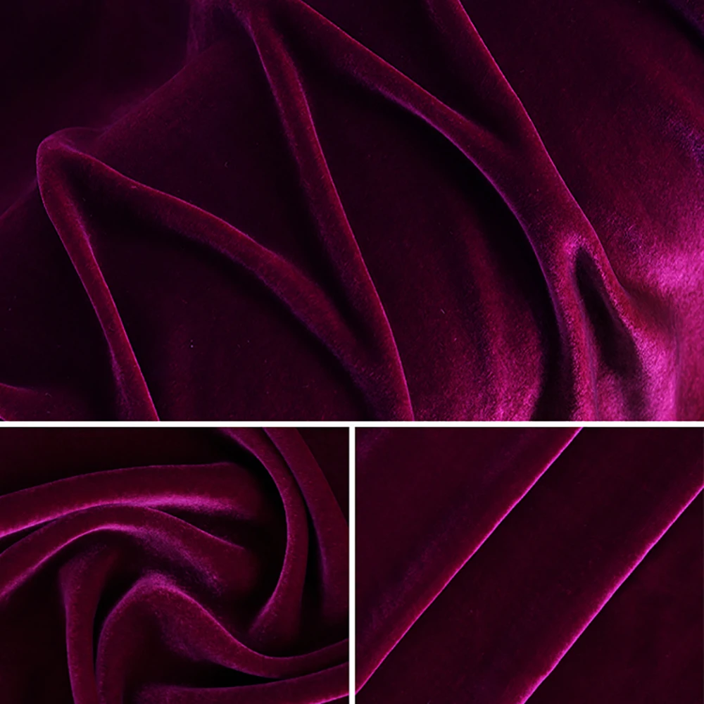 High Quality Mulberry Silk Velvet Fabric 40 momme 140cm Width 55