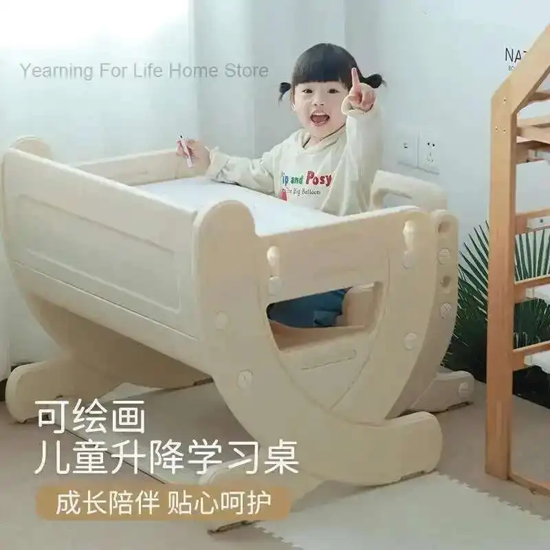 

Children's Study Desk and Chair Set, Adjustable Table, Student's Home Bedroom, Baby's Writing, Early Childhood Education Desk
