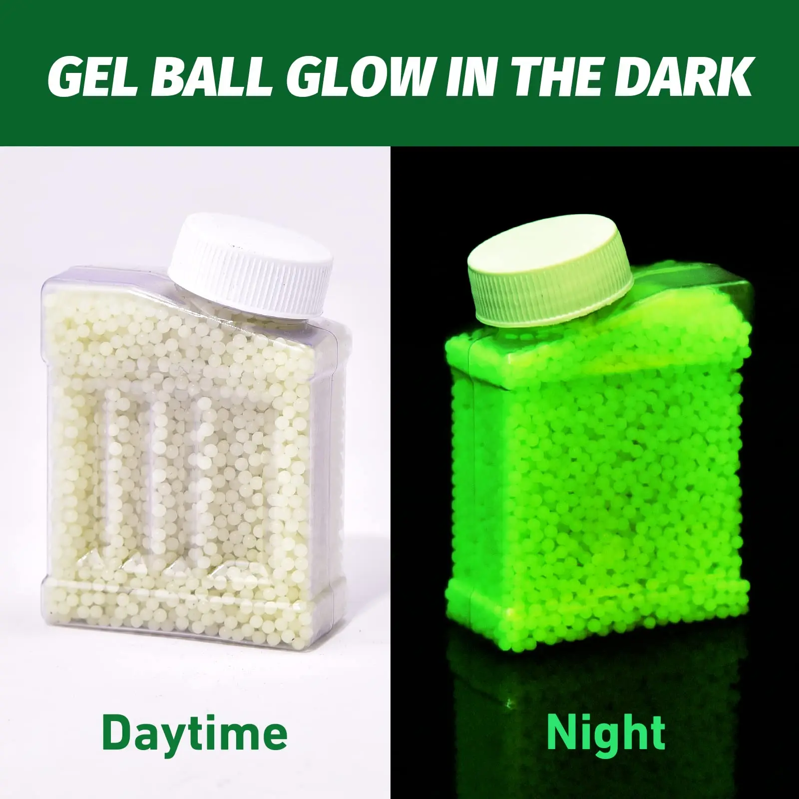 12000 Pcs Water Luminous Beads Refill Ammo Glow in The Dark Gel Balls Fluorescence Green Splatter Gel Ammo Water Based Gel Balls