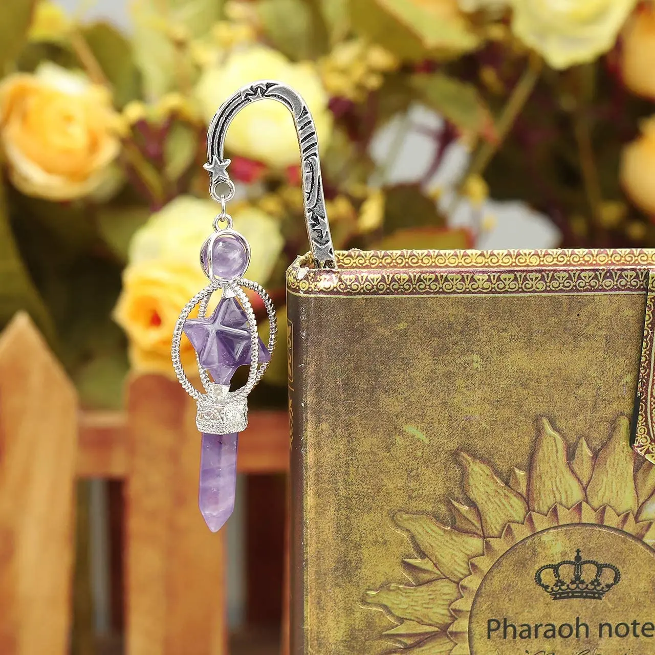 Винтажная металлическая Закладка фиолетовая фотография Подвеска-маркер подарки для женщин учителя