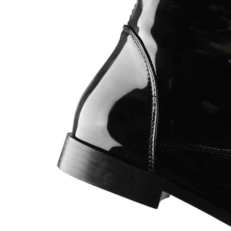 2025 New Cow Patent Leather Women Boots Black Over The Knee Boots Sexy Female Autumn Winter Lady Thigh High Boots 34-45